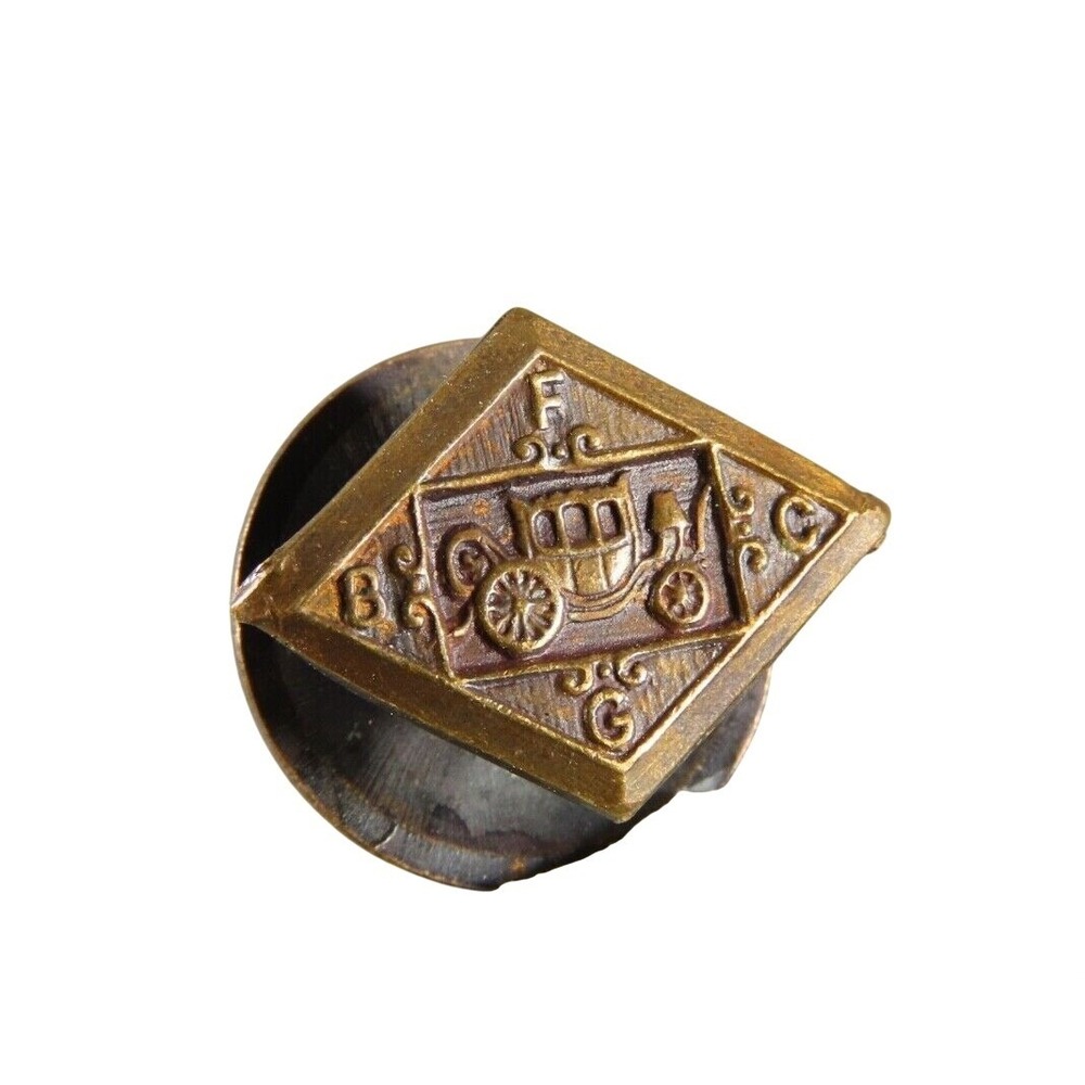 Antique FISHER BODY CRAFTSMAN GUILD Bronze Buttonhole Service Pin WHITEHEAD HOAG